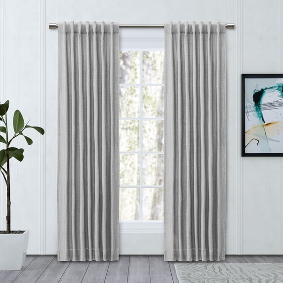 Chevron 80C/20P Sustainable Unlined Rod Pocket w/Back Tabs Panel 48x84 Grey