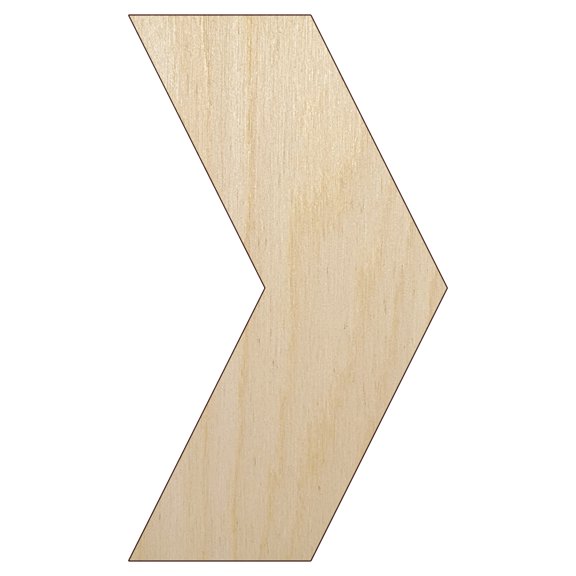 Chevron Arrow Solid Wood Shape Unfinished Piece Cutout Craft DIY Projects - 6.25 Inch Size - 1/4 Inch Thick