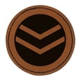 thumbnail image 1 of Chevron Arrow in Circle 2.5" Faux Leather Round Engraved Iron-On Patch - Brown, 1 of 6