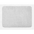 thumbnail image 1 of Chevron Bath Mat, Geometric Pattern Image of Zigzag Stripes and Vertical Lines Art Print, Plush Bathroom Decor Mat with Non Slip Backing, 29.5" X 17.5", White and Pale Taupe, by Ambesonne, 1 of 2