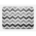 thumbnail image 1 of Chevron Bath Mat, Zig Zag Lines Pattern On Wooden Texture Background Rustic Home Print, Non-Slip Plush Mat Bathroom Kitchen Laundry Room Decor, 29.5 X 17.5 Inches, Grey Pale Grey White, Ambesonne, 1 of 2