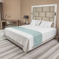 thumbnail image 1 of Chevron Bed Runner, Chevron Pattern Geometric Wavy Zigzag Herringbone Stripes Illustration, Decorative Accent Bedding Scarf for Hotels Homes and Guestrooms, Queen, Seafoam Grey White, by Ambesonne, 1 of 2