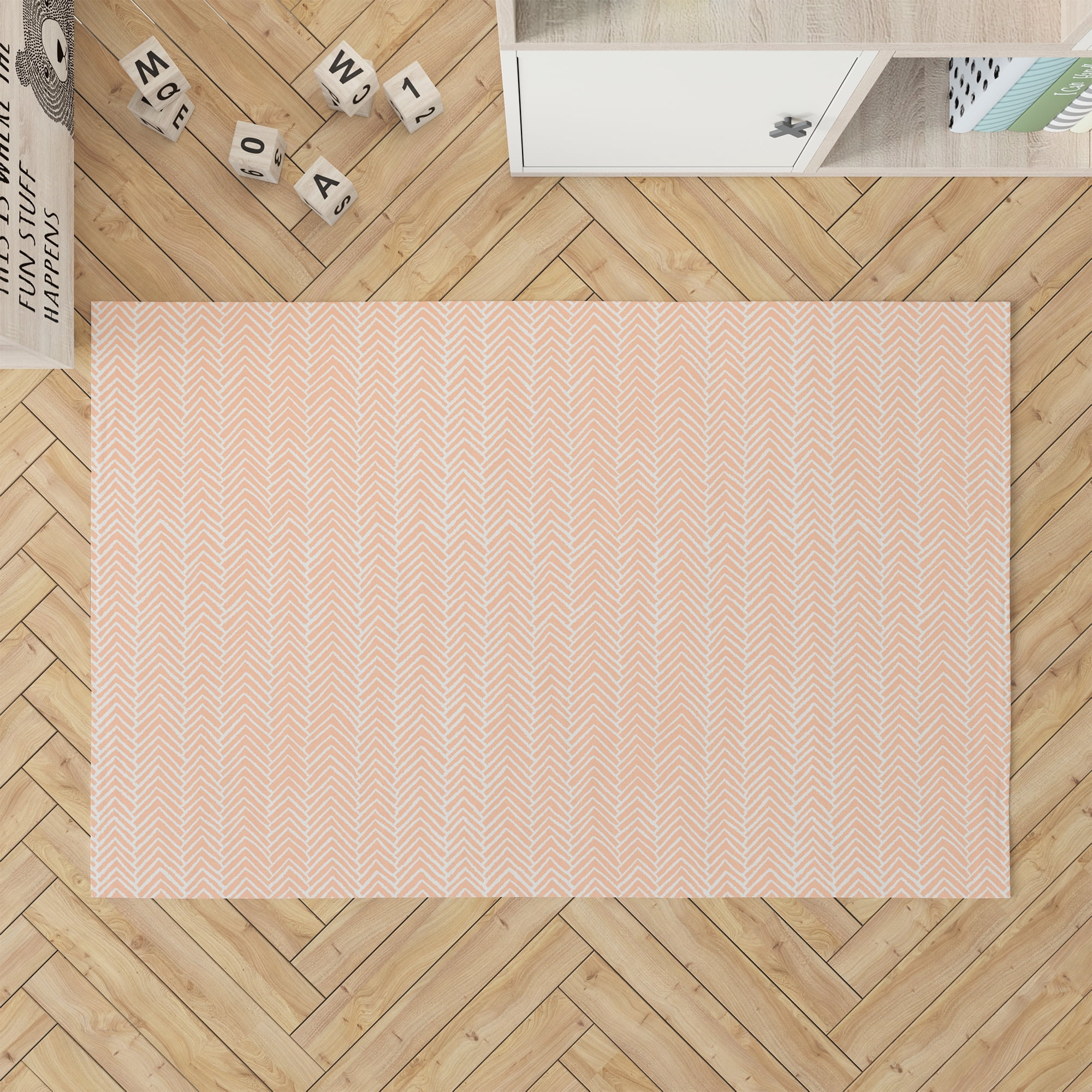 Chevron Blocks Chevron Block Peach Kids Play Mat - Walmart.com