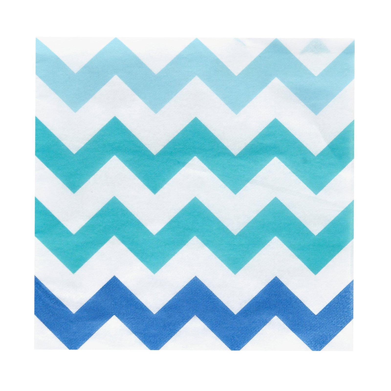 Chevron Blue Beverage Napkins