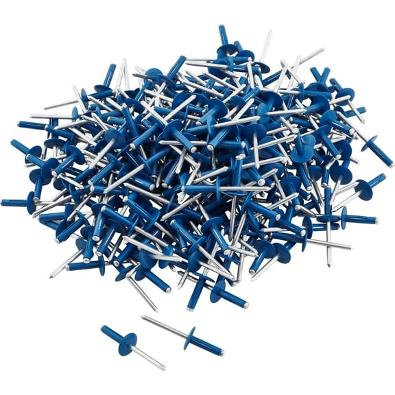 Chevron Blue Exploding Head Rivets 3/16 Large Head Alum