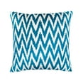 thumbnail image 1 of Chevron Blue Silk Velvet Ikat Pillow, 20" X 20", 1 of 3