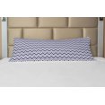thumbnail image 1 of Chevron Body Pillow Case Cover with Zipper, Geometrical Zig Zag Striped Pattern on White Background Modern Art Design, Decorative Accent Long Pillowcase, Navy Blue White, by Ambesonne, 1 of 1