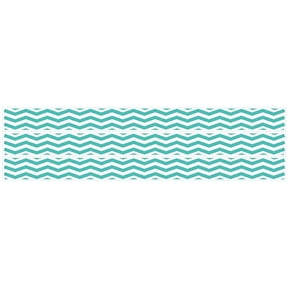 Chevron Border Wall Decals Stickers in Aqua Blue