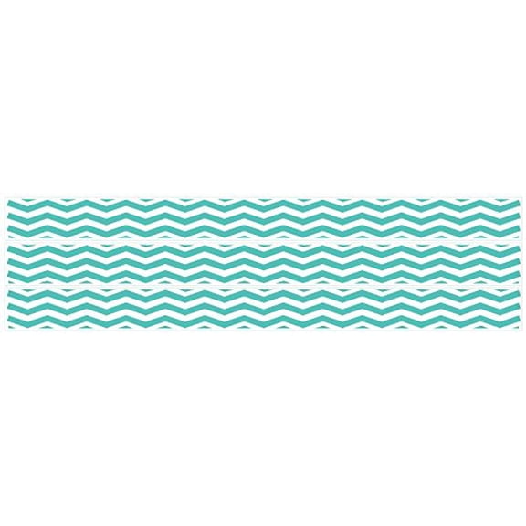 Chevron Border Wall Decals Stickers in Aqua Blue