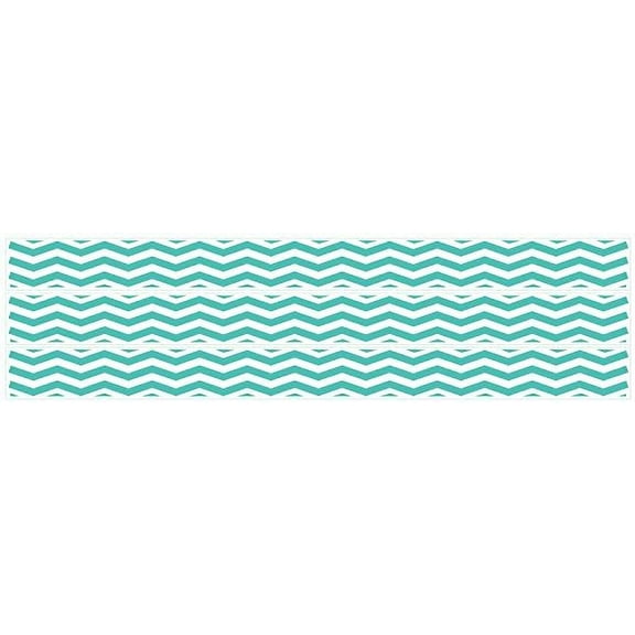 Chevron Border Wall Decals Stickers in Aqua Blue