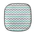thumbnail image 1 of Chevron Chair Seating Cushion, Chevron Pattern Geometric Wavy Zigzag Herringbone Stripes Illustration, Soft Seat Pads for Office with Anti-slip Backing, 16"x16", Seafoam Grey White, by Ambesonne, 1 of 6