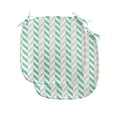 thumbnail image 1 of Chevron Chair Seating Cushion Set of 2, Chevron Herringbone Pattern Springtime Freshness Classic Stripe Art, Seat Pads with Anti-slip Backing, 16"x16", Sea Green Eggshell White, by Ambesonne, 1 of 5