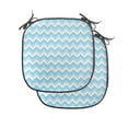 thumbnail image 1 of Chevron Chair Seating Cushion Set of 4, Zigzag Pattern Sea Aqua Colors Classic Antique Art Illustration, Seat Pads for Office with Anti-slip Backing, 16"x16", Pale Blue Pale Blue, by Ambesonne, 1 of 7