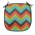 thumbnail image 1 of Chevron Chair Seating Cushion, Vintage Zigzag Pattern Royal Jagged Regular Limitless Simple Traces Art Work, Soft Seat Pads for Office with Anti-slip Backing, 16"x16", Multicolor, by Ambesonne, 1 of 7