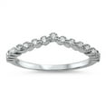 thumbnail image 1 of Chevron Clear Cubic Zirconia Ring 925 Sterling Silver Stackable Band White Jewelry Female Size 4, 1 of 4