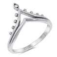 thumbnail image 1 of Chevron Crown Tiara Ring .925 Sterling Silver Princess Thumb Band Jewelry Female Male Unisex Size 9, 1 of 4