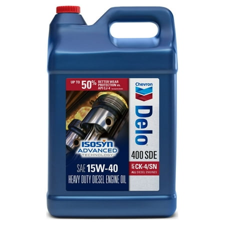 Chevron Delo 400 SDE CK-4 15W-40 Heavy Duty Diesel Motor Oil, 2.5 Gallons