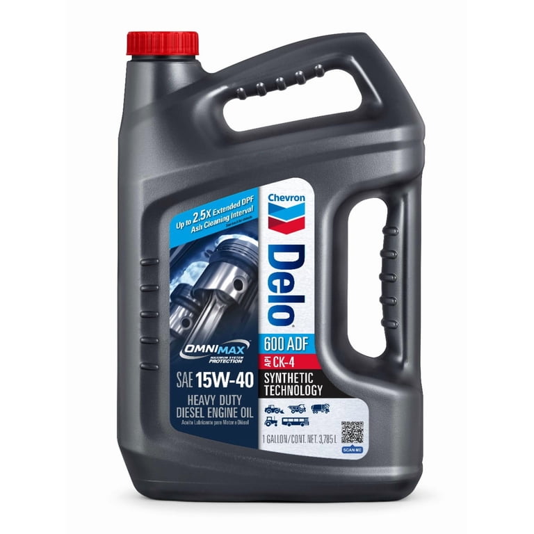 Chevron Delo 600 ADF 15W40 Heavy Duty Diesel Motor Oil, 1 Gallon