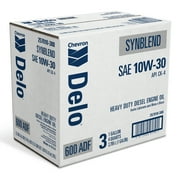 Chevron Delo ADF 10W-30 Heavy Duty Synthetic Blend Diesel Motor Oil, 1 Gallon 3 Pack