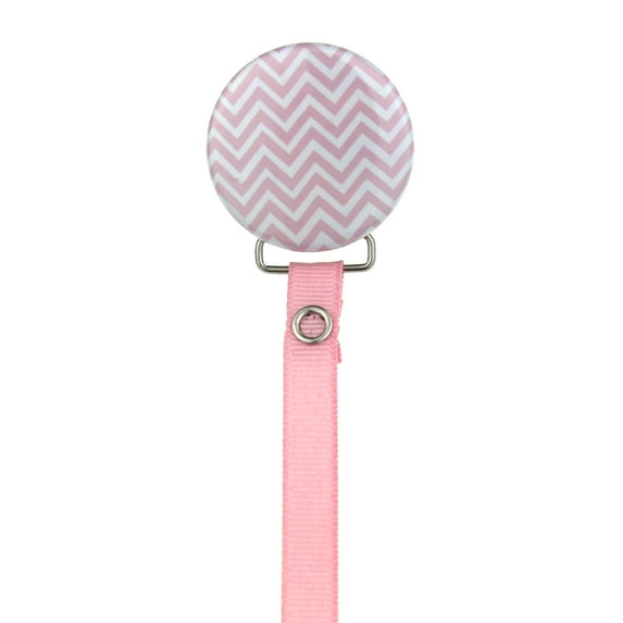 Chevron Design Ribbon Pacifier Clip