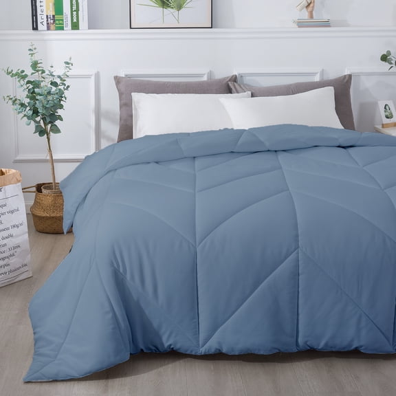 Chevron Down Alt Comforter - Blue Fog - King