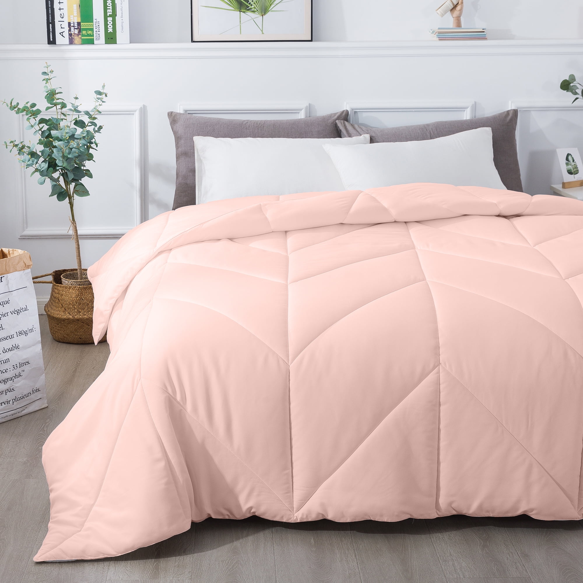 Chevron Down Alt Comforter - King - Pearl Blush