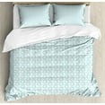 thumbnail image 1 of Chevron Duvet Cover Set, Classical Compact Design of Zigzags Upped Simplistic Texture Tile Horizontal, Decorative 3 Piece Bedding Set with 2 Pillow Shams, Queen Size, Pale Blue White, by Ambesonne, 1 of 3