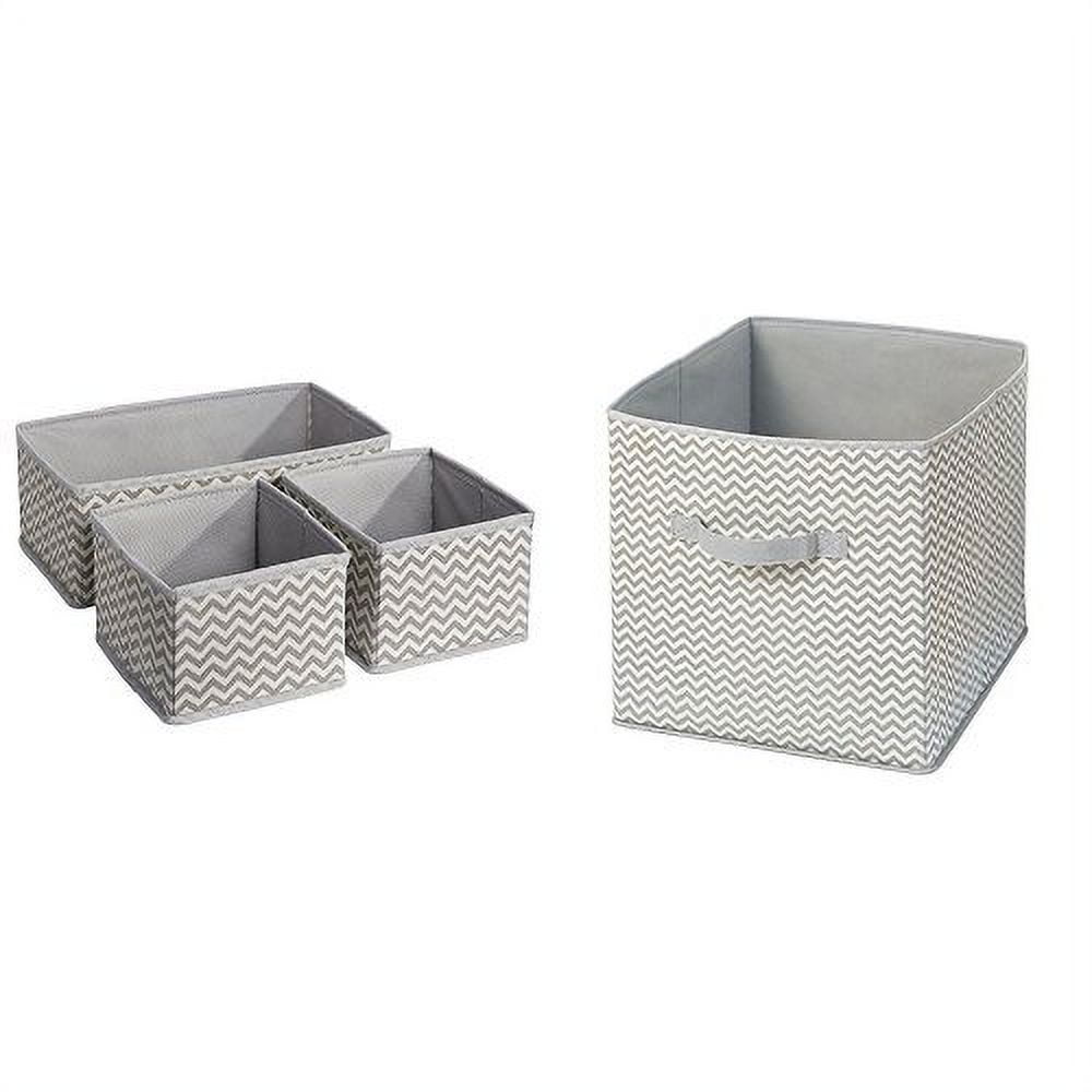 Chevron Fabric Closet Storage Set Dresser Drawer Organizers (Set of 3