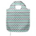 thumbnail image 1 of Chevron Fabric Shopping Tote, Chevron Pattern Geometric Wavy Zigzag Herringbone Stripes Illustration, Portable and Foldable Bag to Keep in Pocket Bag Purse & Car, Seafoam Grey White, by Ambesonne, 1 of 4