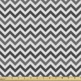 thumbnail image 1 of Ambesonne Chevron Fabric by the Yard Upholstery, Gradient Greyscale Zigzag, 3 Yards, Pearl Grey, 1 of 5
