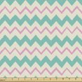 thumbnail image 1 of Chevron Fabric by the Yard, Zigzag Stripes with Pastel Colors Hand Drawn Geometric Illustration, Decorative Upholstery Fabric for Sofas and Home Accents, Turquoise Pink and Ivory by Ambesonne, 1 of 5