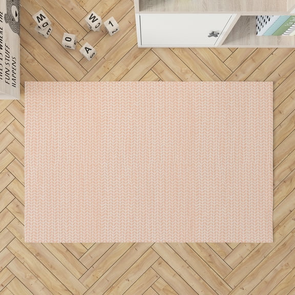 Chevron Feather Peach Kids Play Mat