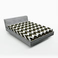 thumbnail image 1 of Ambesonne Chevron Fitted Sheet, Parallel Striped Lines, Queen Size, White Yellow, 1 of 2