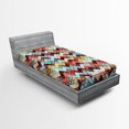 thumbnail image 1 of Chevron Fitted Sheet, Repetitive Ornate Chevron Patterns Filled with Baroque Floral Texture Motifs, Soft Decorative Fabric Bedding, Twin Size, Multicolor, by Ambesonne, 1 of 2
