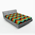 thumbnail image 1 of Ambesonne Chevron Fitted Sheet, Royal, Full Size, Multicolor, 1 of 2