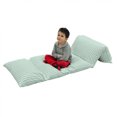 thumbnail image 1 of Chevron Floor Pillow Lounger Cover, Chevron Herringbone Pattern Springtime Freshness Classic Stripe Art, Nap Mat Printed Fabric Case for 5 Pillows, 88" x 36", Sea Green Eggshell White, by Ambesonne, 1 of 5