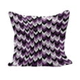 thumbnail image 1 of Chevron Fluffy Throw Pillow Cushion Cover, Zig Zag Arrows Geometric Symmetric Pattern Retro Old Design, Decorative Square Accent Pillow Case, 28" x 28", Purple White Black, by Ambesonne, 1 of 5