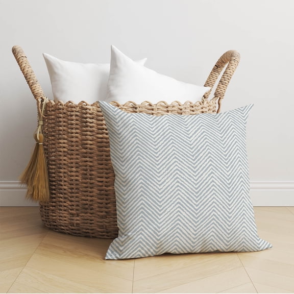 Chevron Groove Slate Blue Throw Pillow