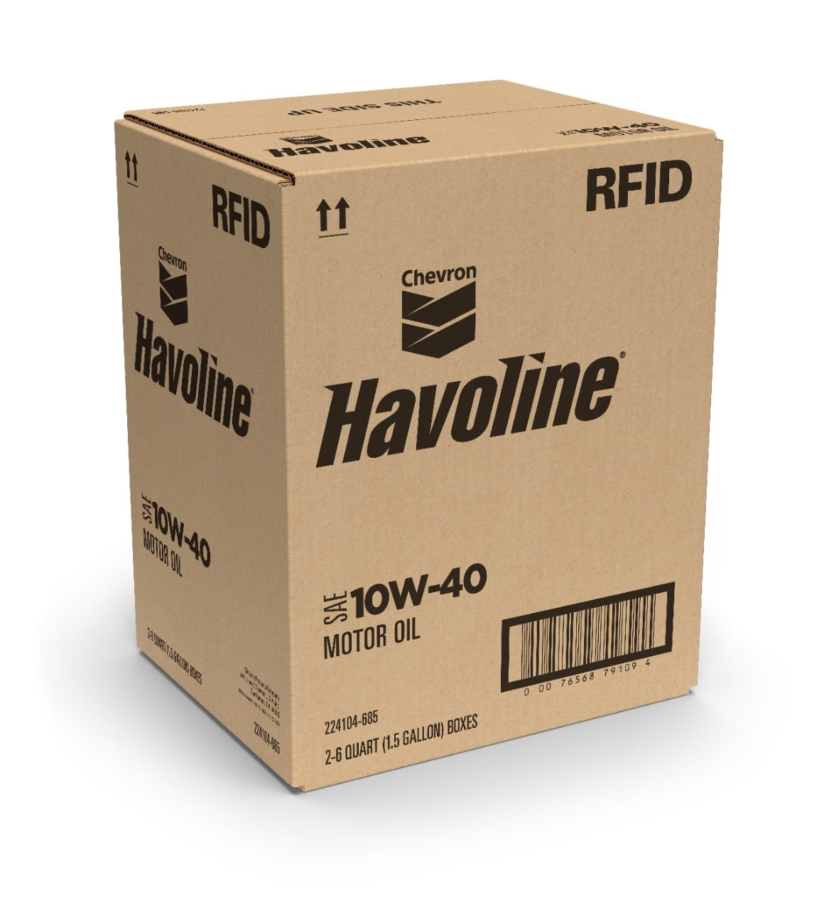 Chevron Havoline Conventional Motor Oil 10W-40, 6 Quart Smart Change Box Case (2-Pack)