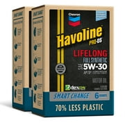Chevron Havoline Full Lifelong Synthetic Motor Oil 5W-30, 6 Quart Smart Change Box Case (2-Pack)