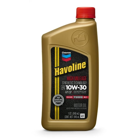 Chevron Havoline High Mileage Motor Oil 10W-30, 1 Quart