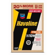 Chevron Havoline High Mileage Synthetic Technology Motor Oil 10W-30, 6 Quart Smart Change Box