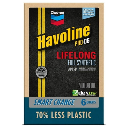 Chevron Havoline Lifelong 10W-30 Full Synthetic Motor Oil, 6 Quarts (Smart Change Box)