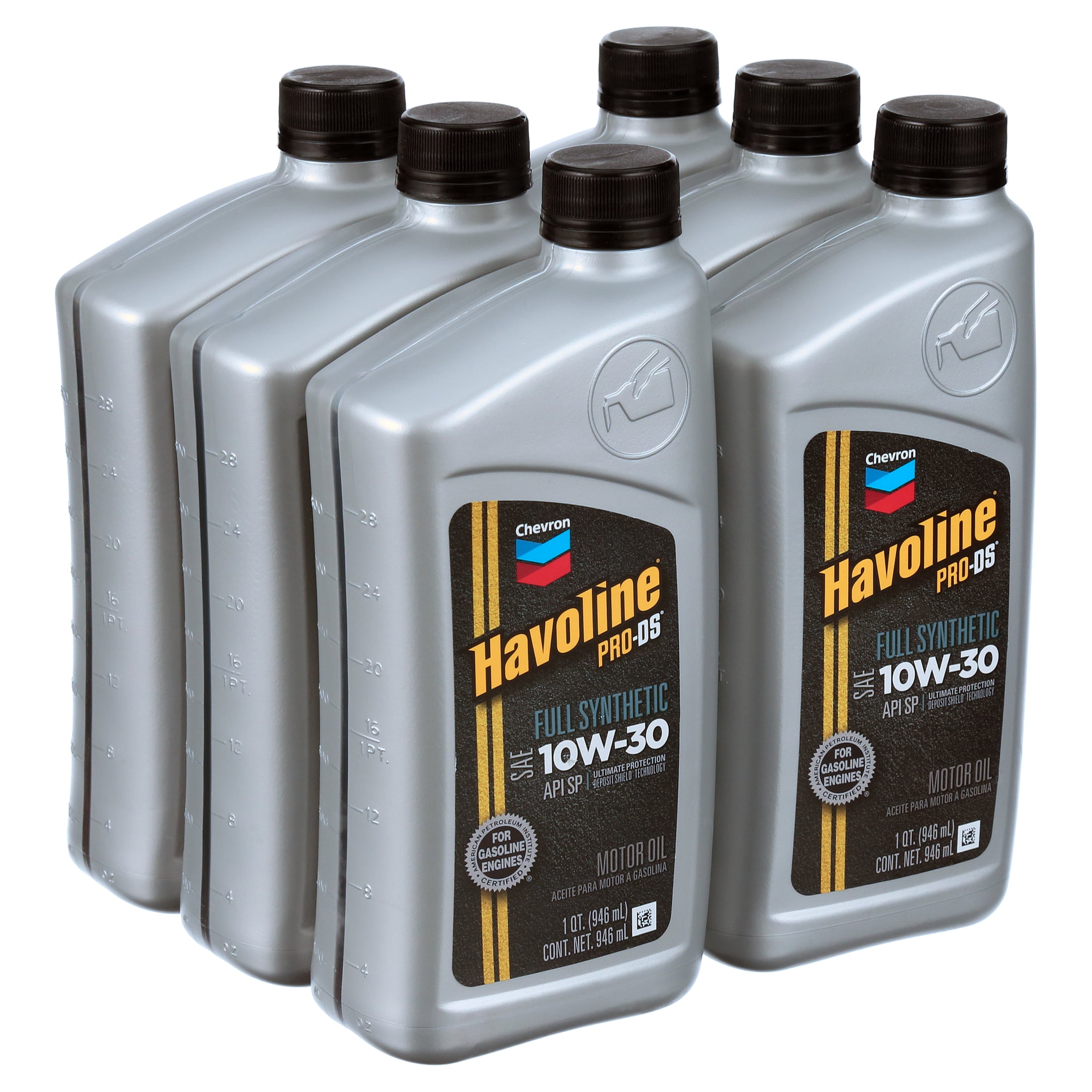 Chevron Havoline Pro-DS Synthetic Motor Oil 10W-30, 1 Quart Case (6 Pack)