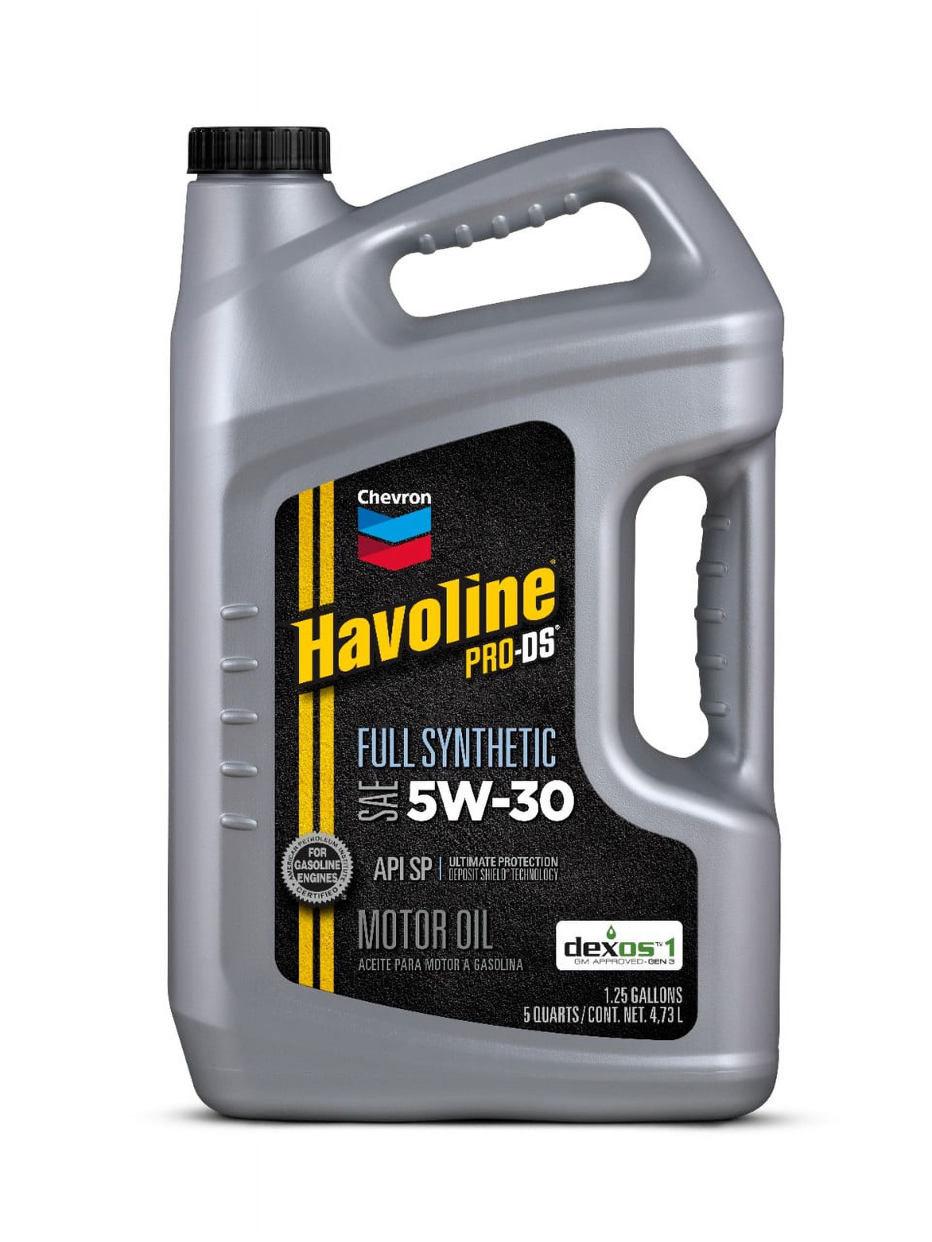 Chevron Havoline Pro-DS Synthetic Motor Oil 5W-30, 5 quart - image 1 of 7