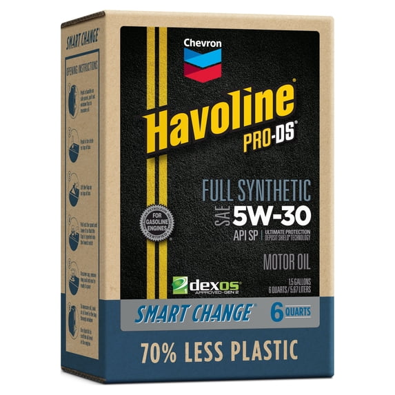 Chevron Havoline Smart Change Pro-DS 5W30 Full Synthetic Motor Oil, 6 quart