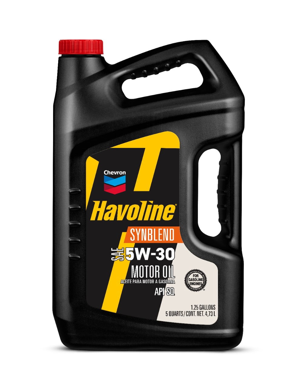 Chevron Havoline Synthetic Blend Motor Oil 5W-30, 5 Quart