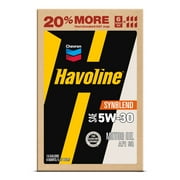 Chevron Havoline Synthetic Blend Motor Oil 5W-30, 6 Quart Smart Change Box, 11lbs 12.75in height, 192fl oz
