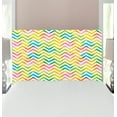 thumbnail image 1 of Chevron Headboard, Colorful Geometric Chevron Design with Grunge Properties Modern Graphic, Upholstered Decorative Metal Bed Headboard with Memory Foam, Twin Size, Multicolor, by Ambesonne, 1 of 4