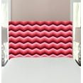 thumbnail image 1 of Chevron Headboard, Zigzag Colorful Chevron Ornament Motifs Symmetry Modern Feminine Theme, Upholstered Decorative Metal Bed Headboard with Memory Foam, Twin Size, Burgundy Ruby Coral, by Ambesonne, 1 of 4